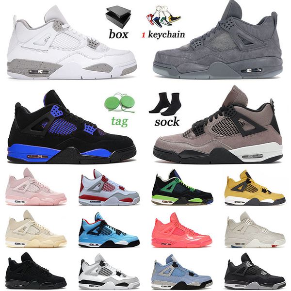 

4s iv basketball shoes jumpman kaws grey blue thunder taupe haze canvas mens women with box infrared 4 sports trainers outdoor walking
