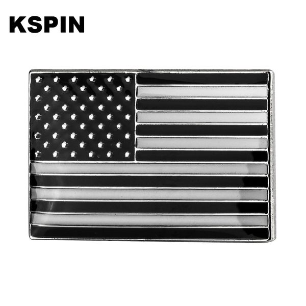 

black and white u.s.a square lapel pin flag badge brooch pins badges 10pcs a lot, Gray