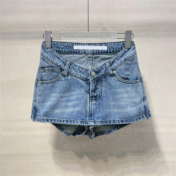

brand womens skirts shorts designer high waist denim pants design double deck short pant for female, White;black