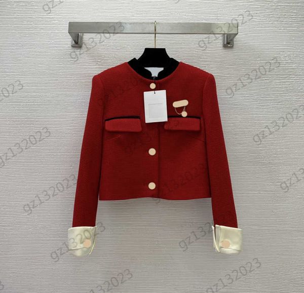 

womens jackets velvet collar spliced metal brooch decoration short jackets single row custom button opening long sleeves coats temperament w, Black;brown