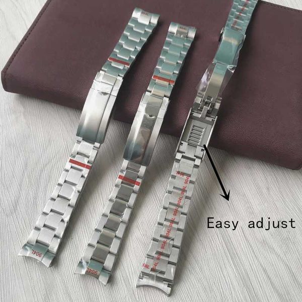 

watch bands 20mm 904l stainless steel watchband silver bracelet with glidelock clasp buckle just for rx submariner gmt watch t221213, Black;brown