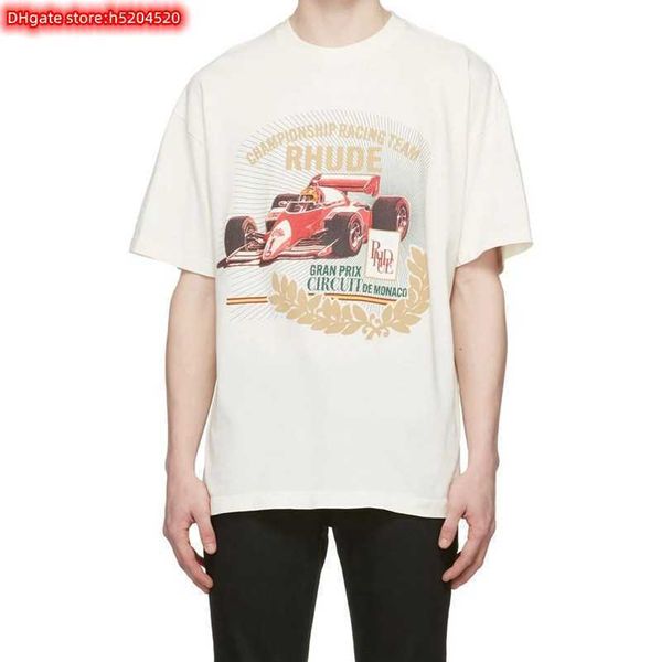 

hnmz men's t shirt 2023 new fashion brand rhude rhuide racing polo, White;black
