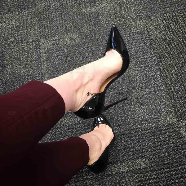 

red-bottoms christians elegance woman pump iriza 100mm nude black patent leather half opening pointed toe heels luxe sandals high heels zyd
