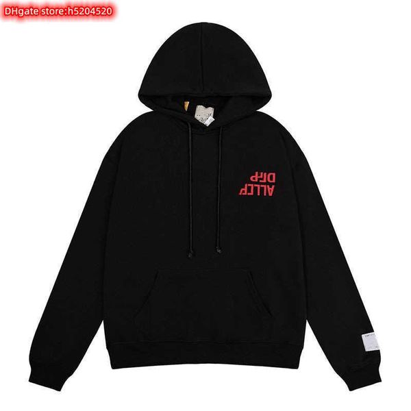 

9jyx men's and women's hoodies crew neck sweatshirts fashion design brand deptgaleryes american inverted printed cotton casual, Black