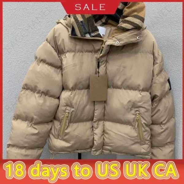 

womens down coat designer parkas 22fw fashion winter mens ladies jacket luxury letter plaid classic warm two colorsxkaw, Black