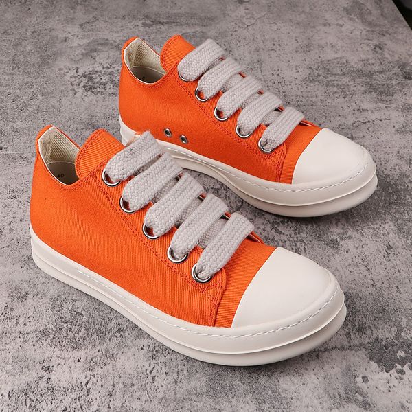 

rick casual shoes men's coarse laces canvas sneakers ro owens orange low help women's board shoes