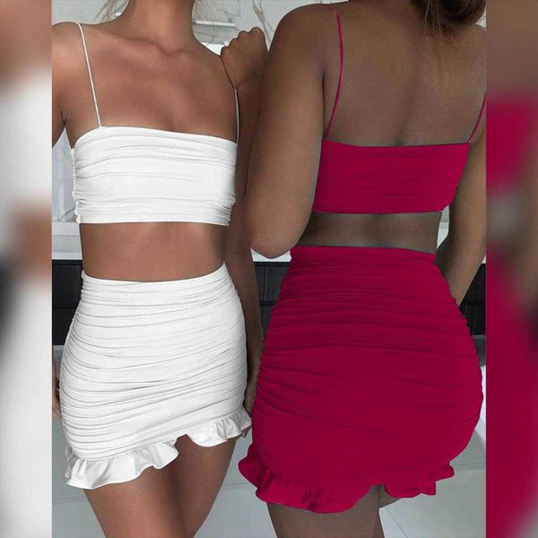 

summer womens clothing dresses sling vest pleated two-piece set flounce, Black;gray