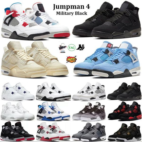 

jumpman 4 4s basketball shoes men women black cat thunder university blue white oreo infrared retro military trainers sport sneakers size 36