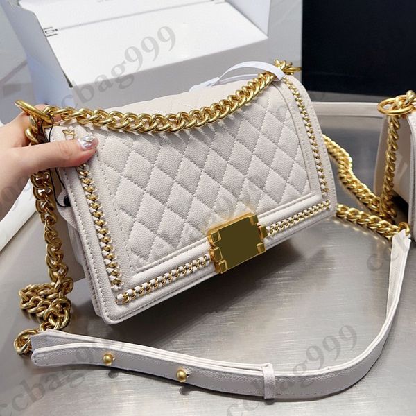 

women calfskin boy falp crossbody bags vintage aged woven hardware chain classic black white quilted leather shoulder strap luxury large cap