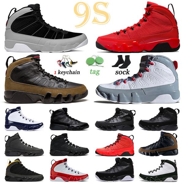 

fashion olive basketball shoes 9s sneakers professional jumpman 9 motorboat jones black glitter gym red unc og space jam release j9 men wome