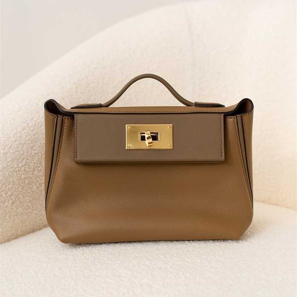 

herme bags high class fashion leather steel hardware mini2424 kelli bag handheld shoulder bag women's messenger bag