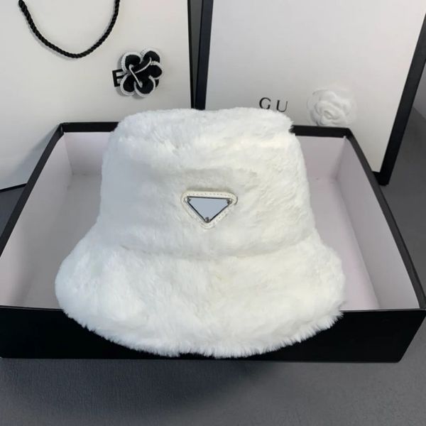 

furry bucket hats plush caps fuzzy winter and spring hat wide brim fluffy cap luxury designer outdoor womens plain solid white pink black kh, Blue;gray