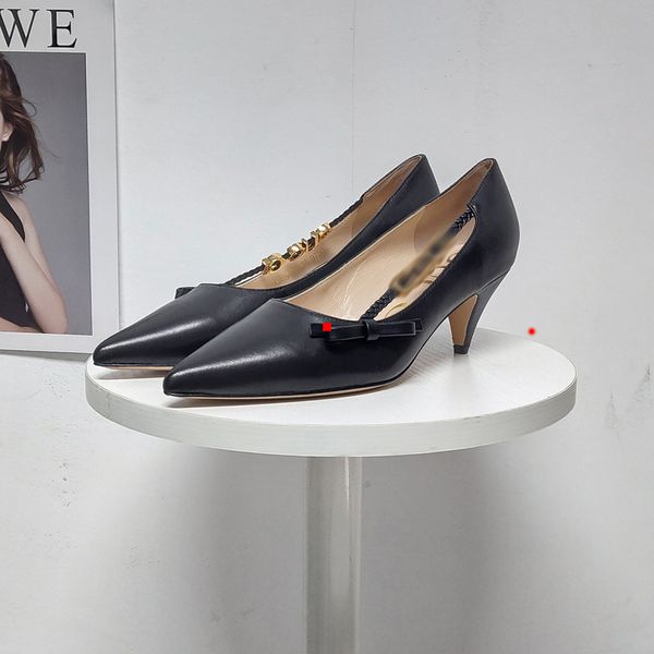 

2023 dress shoes crystal pumps satin suede leather high heels bridal wedding party women's walking dress shoess with box size 35-40 -n0, Black