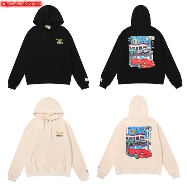 

749m men's and women's hoodies crew neck sweatshirts fashion design brand deptgaleryes niche beauty color painting auto printing s, Black