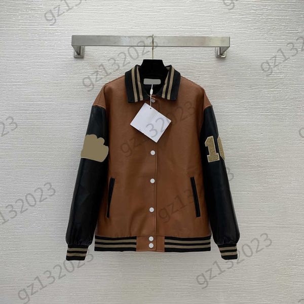 

womens jacket texture of lambskin towel velvet digital embroidery striped lapel jacket button flap contrasting colors long sleeve coats wome, Black;brown