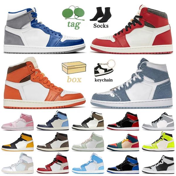 

with 2023 box denim starfish 1s basketball shoes jumpman 1 womens mens high og lost and found true blue taxi yellow toe patent bred trainers