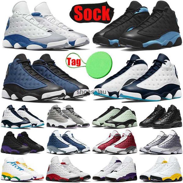 

13 13s men basketball shoes university french blue flint court purple hyper royal obsidian playground gold glitter mens trainers sports, Black