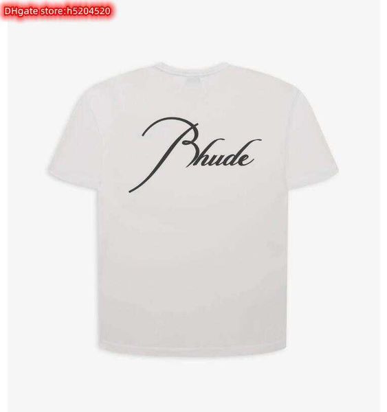 

sugm men's t shirt 2023 new fashion brand rhude solid letter print short sleeve street loose hip hop tee ins, White;black