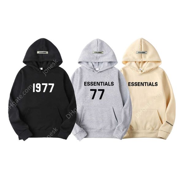 

essentials men's and women's sweatshirt letter printed super dalian hoodie oversized fashion hip hop street sweater, Black