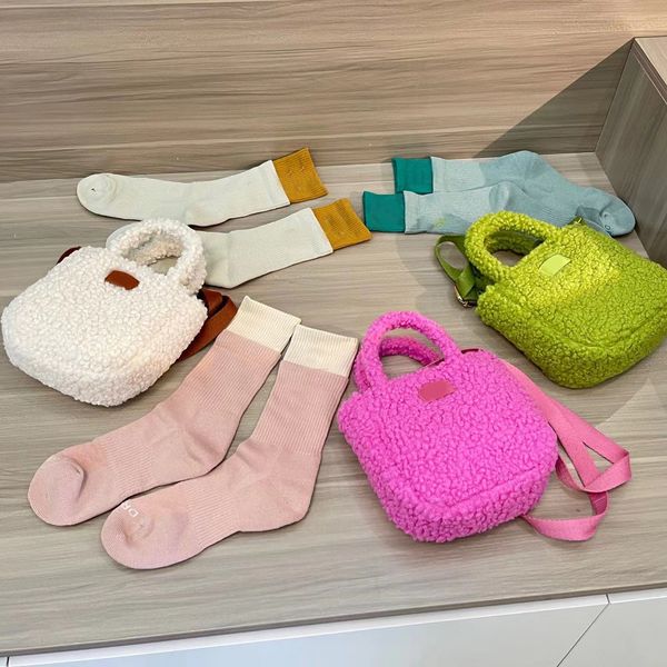 

women winter mini totes wool lamb size16x16cm hight quality green rose pink soft leather small handbags phone purses luxury designer lady lo