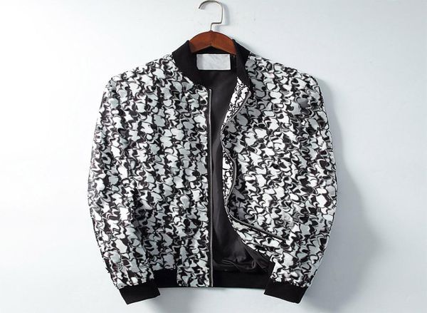 

2021 men039s baseball jacket stripe printed zipper uniform fashion matching winter warm clothes asia code m3x8547222, Black;brown