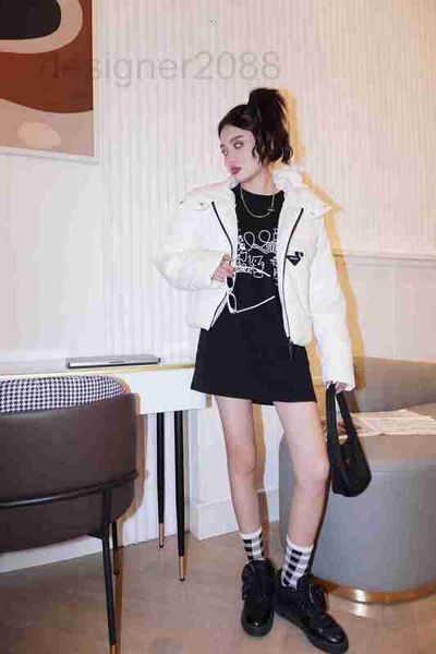 

women's down & parkas designer new micro logo letter triangle printing short locomotive white duck down pure coat 4wc2, Black