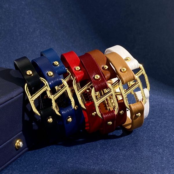 

eight color v-letter bangles rectangle embracing pu belt buckle bracelets design adjustable simple men womens couples bangle vlb1 --05 party, Black