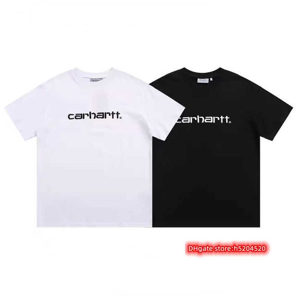 

953p men's t shirt north american high street brand carhart pure cotton classic cursive lettering embroidery loose casual and lovers ve, White;black