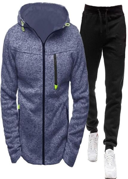 

men039s tracksuits hoodies suit for sets fleece warm tracksuit long sleeve two piece hoodie male autumn big and tall trouser su2878247, Gray