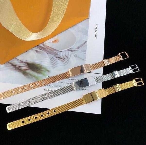 

2022 new fashion stainless steel bracelet for women designer watch charm bangle classic letter bracelets jewelry accessories 3 colors, Golden;silver