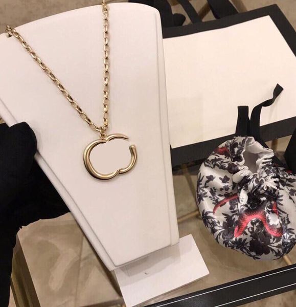 

men women fashion pendant necklace retro designer letter necklace with stamp chain choker statement necklaces jewelry, Silver