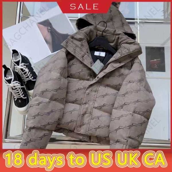 

women's down jacket parkas fashion with classic letter hooded large pocket jackets winter warm short cotton coat 3 colors size s-lf8ub, Black