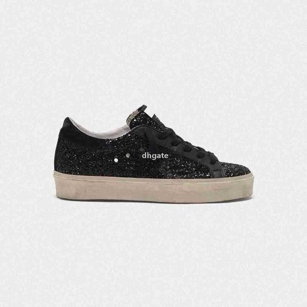 

height shoes dirty 2023 designer casual goldens classic do -old gooseitys shoe double hi bottom sneakers trainers women man sneaker sip 004, Black
