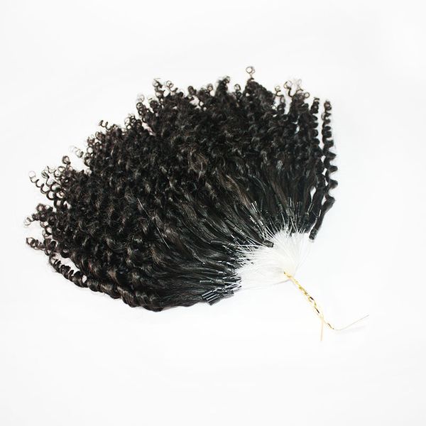 

new fashion kinky curly hair loop link ring hairs 10"-24" 1g/s 200g 200pieces micro bead machine made remy easy hair extensions