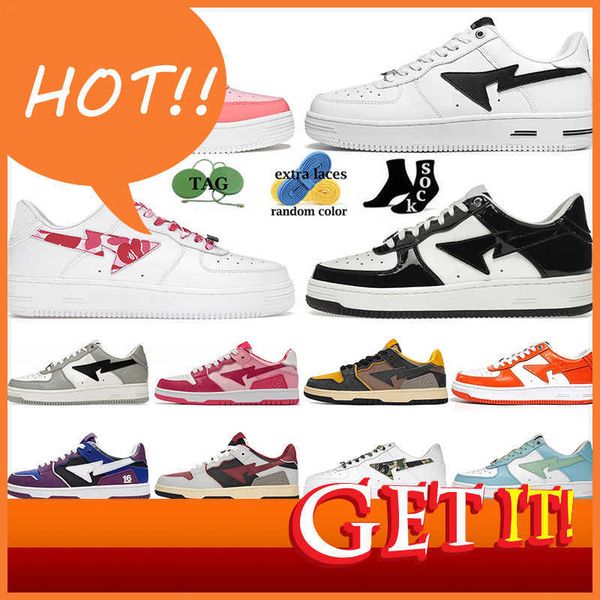 

bapestas baped sk8 sta fashion designer casual shoes grey black color camo combo pink abc camos blue orange green sk8 bapesta platform shoe