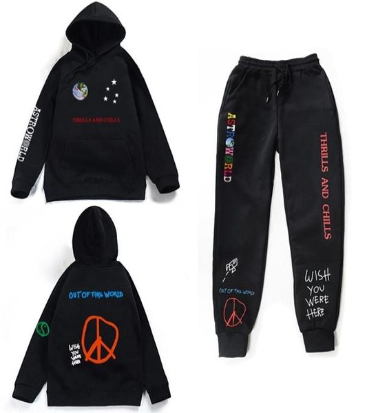 

astroworld thrills and chills hoodies plus pants autumn streetwear pullover travis scotts young men women fashionhip hop printin c7994324, Black