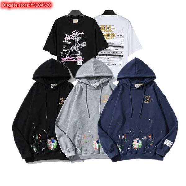 

akkk men's and women's hoodies crew neck sweatshirts fashion design brand deptgaleryes new street loose pullover letter print, Black