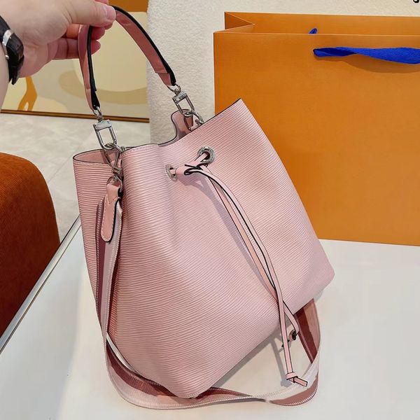 

bucket bag luxury designer bag crossbody shoulder bags cool woman motorcycle handbag fashion leather handbags rope removable shoulders strap