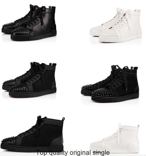 

luxury designer men's casual shoes red soles luxurys sneakers leather varsilou spikes high-sneaker thick soled junior women's 35-4, Black