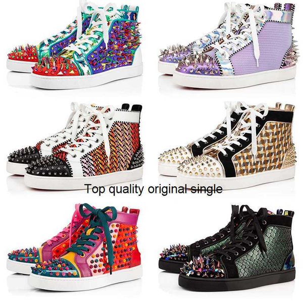 

luxury men women casual shoes designer spikes shoe flats loafers silver diamond party shiny shoe black blue suede leather quality