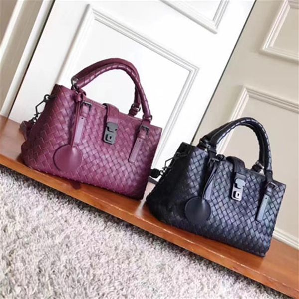

leather totes female large volume casual bags knitting real soft leather perfect hardware 30cm hasp handbags246p