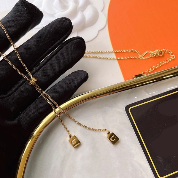 

luxury design brand necklace flower 18k gold plated stainless steel necklaces choker chain letter pendant fashion womens wedding jewelry acc, Silver