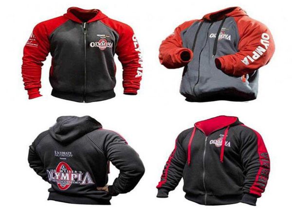 

autumn and winter classic olympia men039s casual sports hoodie gyms fitness bodybuilding men039s fashion jacket spring cotto6101096, Black