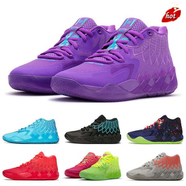 

mb.01 melo ball 2022 men basketball shoes sneakers buzz queen city running shoes rick and morty rock ridge white red blast zapatos trainers, Black