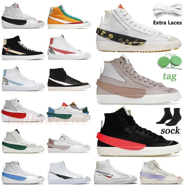 

2023 blazer mid 77 shoe vintage low men women jumbo sunflower casual shoes black white cool grey pomegranate indigo glaze powder sports trai