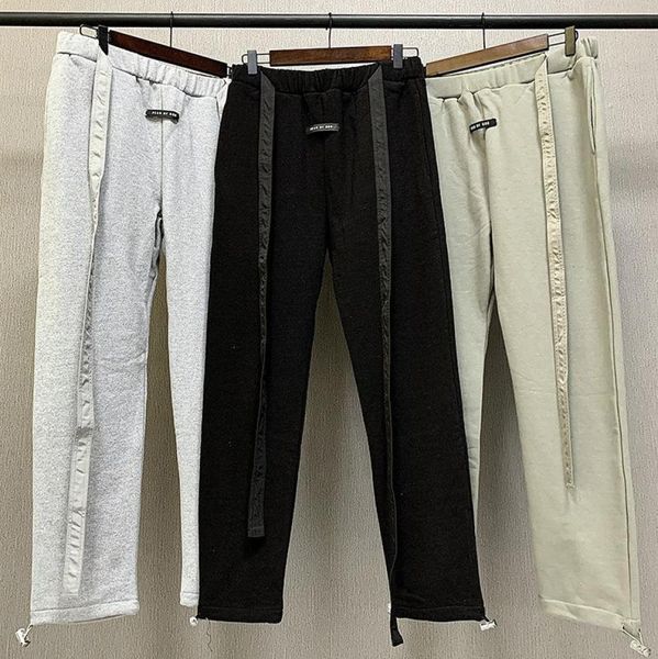 

men039s pants tide brand casual streamer trousers elasticated leg terry sweatpants1213643, Black