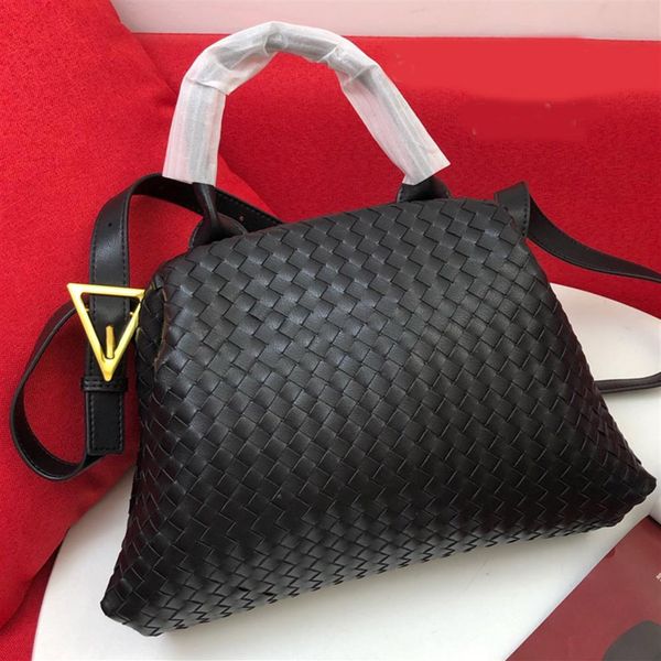 

hand-woven cowhide leather tote bag lager capacity handbag ajustable detachable shoulder strap totes bags with small c287l