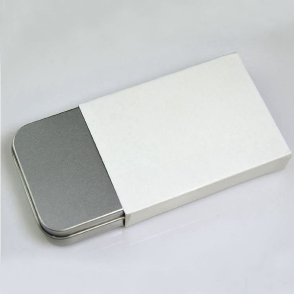 

empty packaging boxes silver metal tin box for oil lighter gift set case tinplate container 8x6x2cm