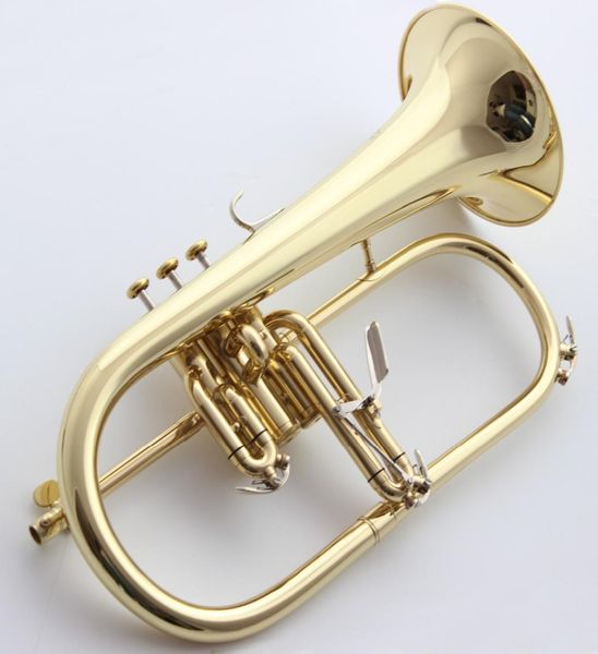 

brand new professional bach flugelhorn bh950 gold lacquer with case profession flugelhorns bb yellow brass bell7199317
