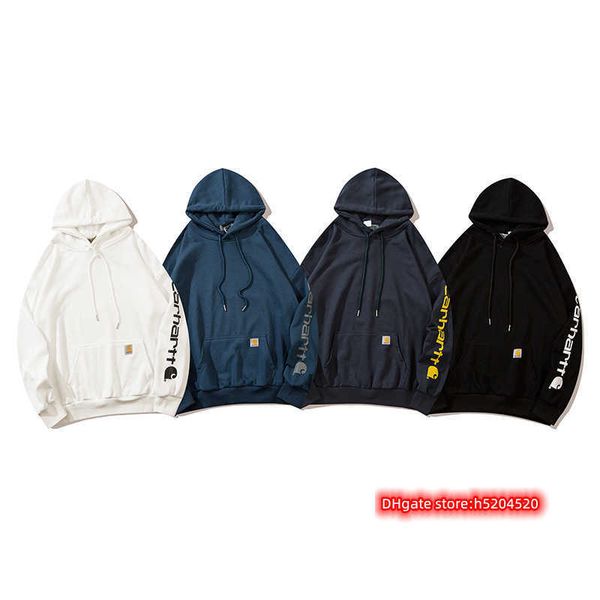 

vh37 men's and women's hoodies sweatshirts north american high street brand carhart pure cotton autumn winter new kirin arm letter, Black